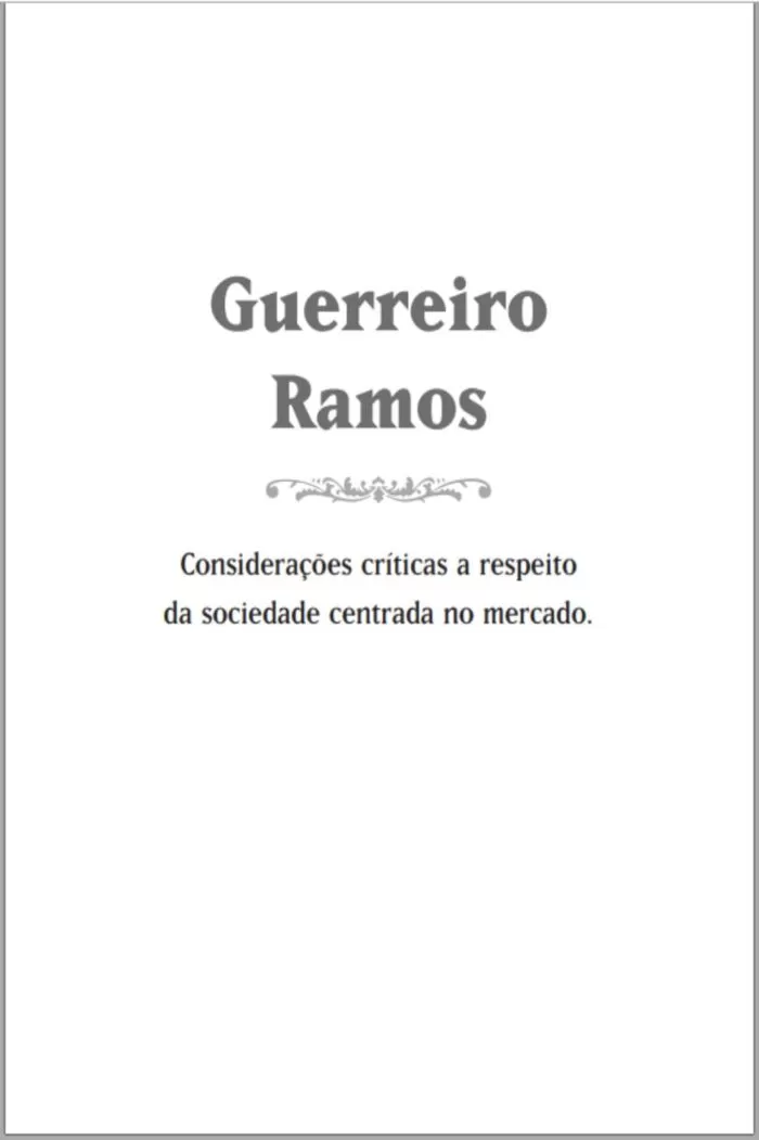 Considerações críticas a respeito da sociedade centrada no mercado