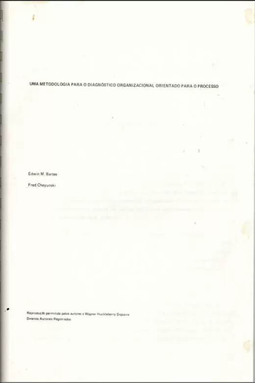 Uma Metodologia para o Diagnóstico Organizacional Orientado para o Processo